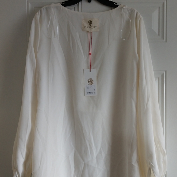 THE JETSET Size L NWT Ivory Embroidered Sheer Marrakesh Long Sleeve Tunic Dress - Picture 13 of 17